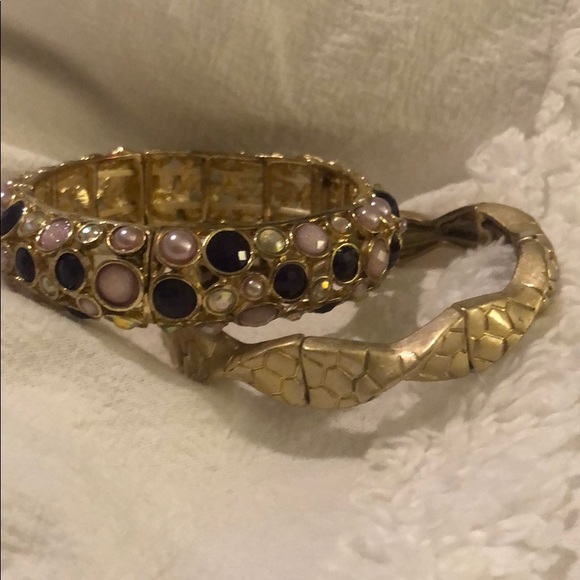 Lia Sophia gold and purple bracelet set